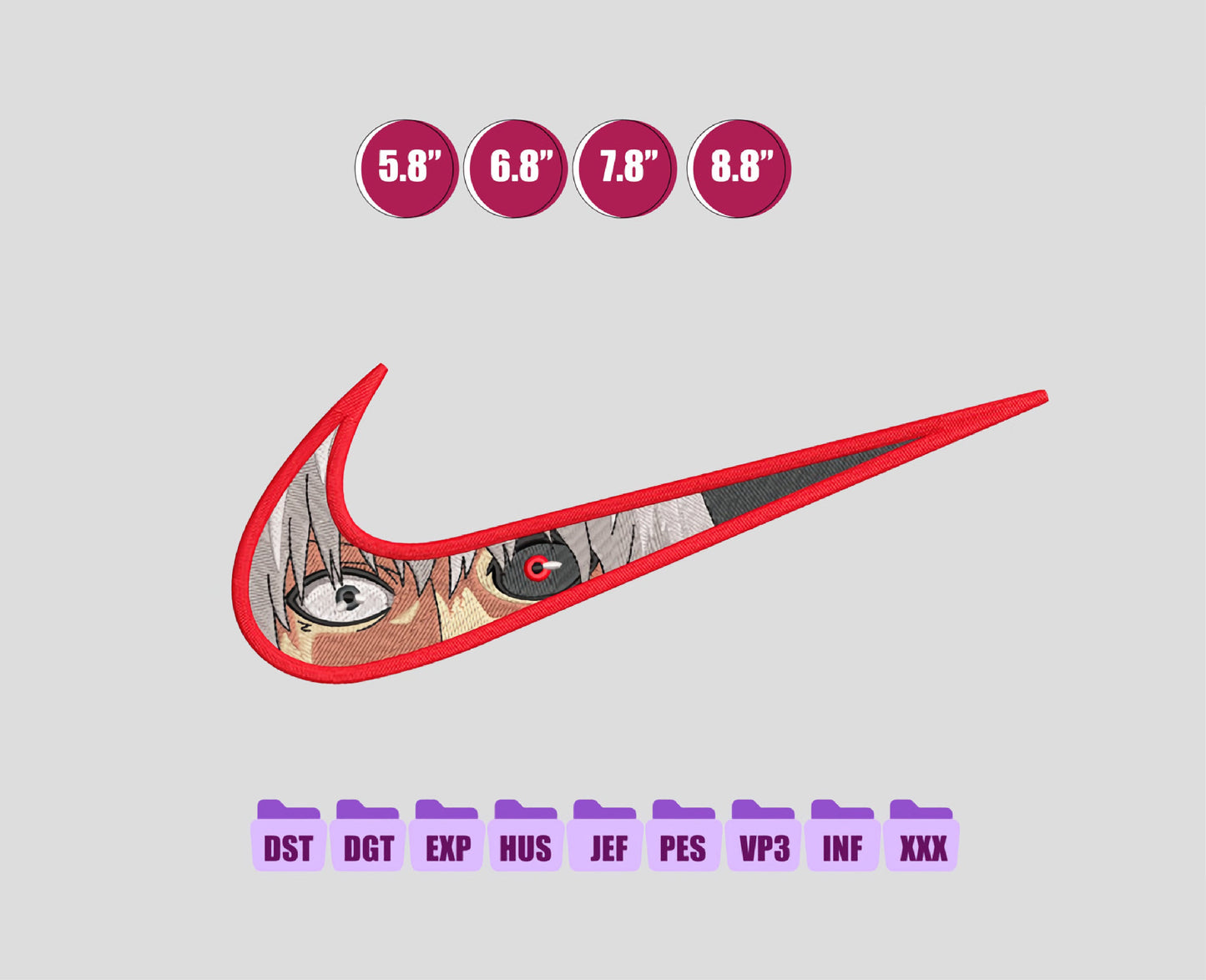 KANEKI KEN Anime Embroidery Design, Ni ke Anime Embroidery Designs 101