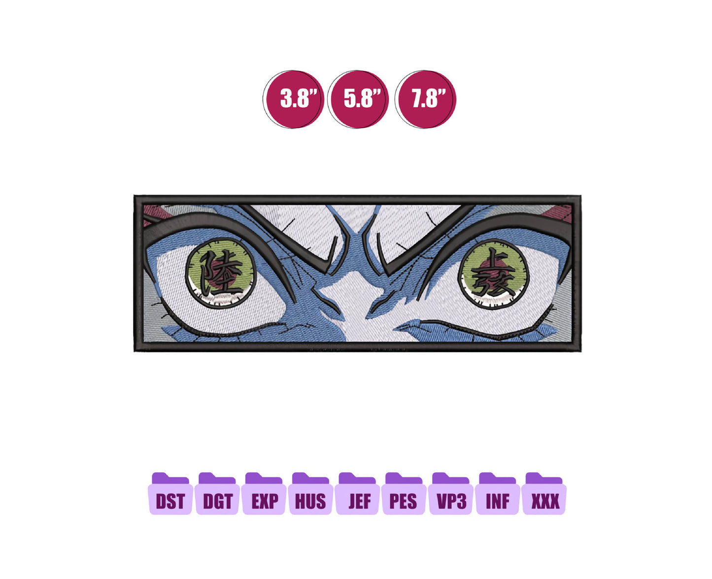 Daki Eyes Anime Embroidery Design, Anime Machine Embroidery Design 107
