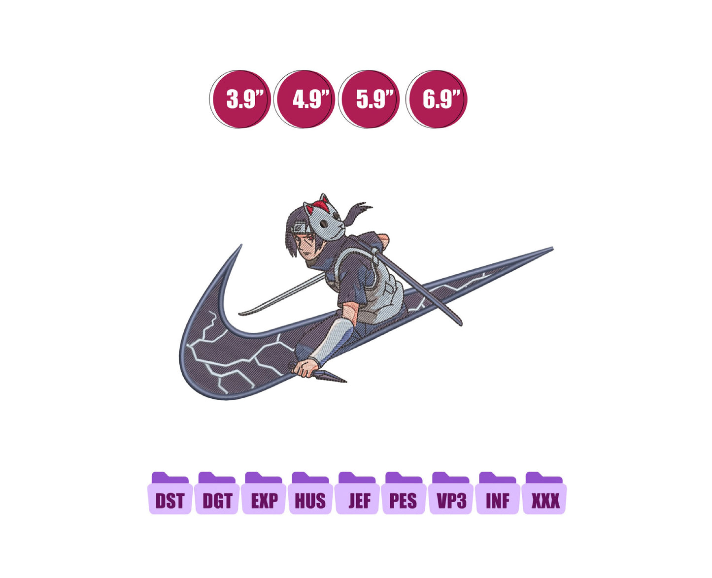 Itachi Ambu Ni ke Anime Embroidery Design, Ni ke Anime Embroidery Designs 107