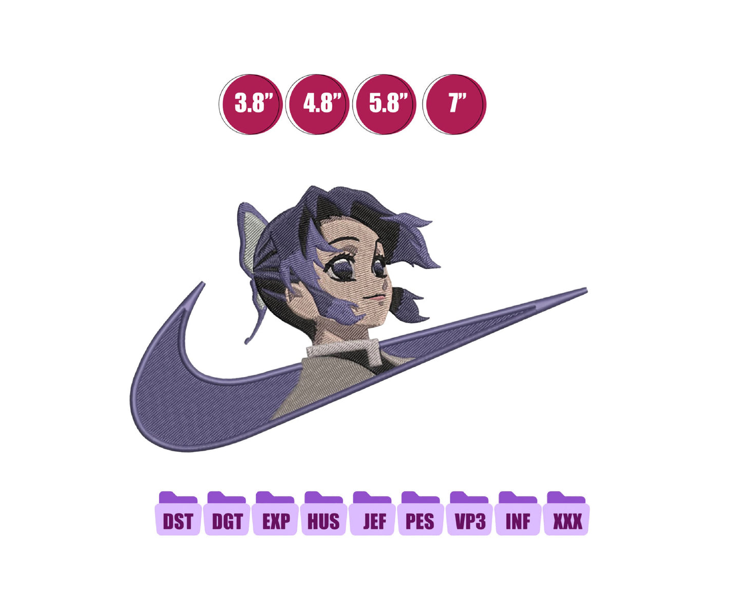 Kocho Ni ke Anime Embroidery Design, Ni ke Anime Embroidery Designs 108