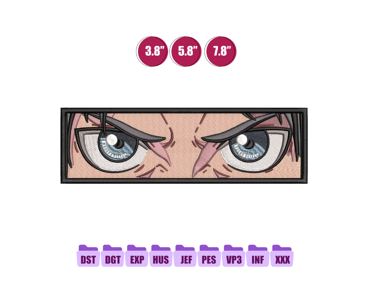 Eren Eyes Anime Embroidery Design, Anime Machine Embroidery Design 109