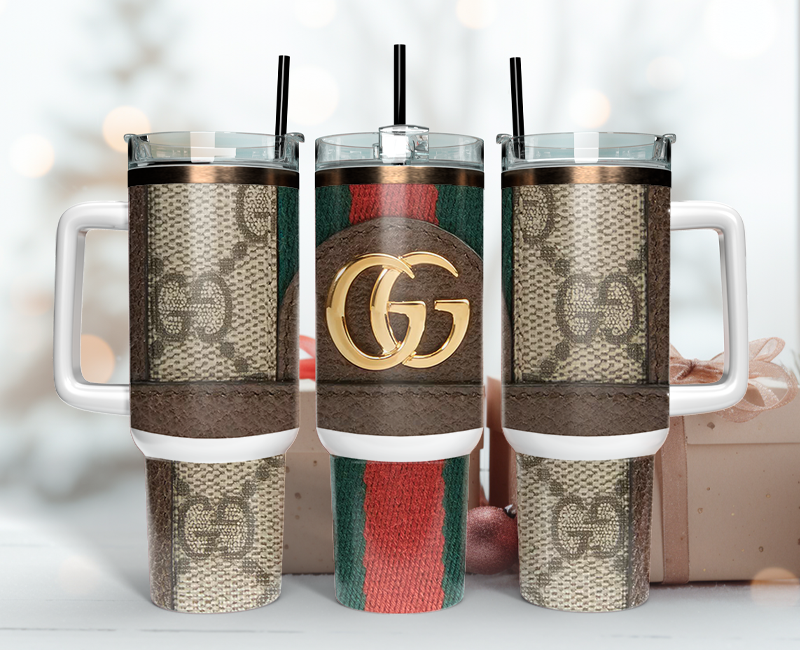 Gucci Tumbler Wrap 40oz, Logo Fashion Tumbler Wrap 40oz, Tumbler 40oz Png 109
