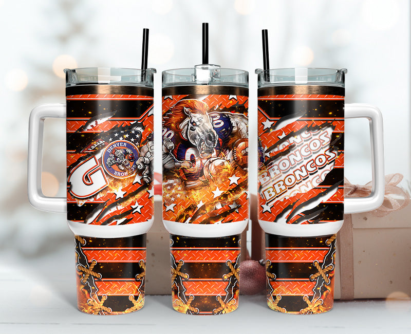 Denver Broncos Tumbler 40oz Png, 40oz Tumbler Skinny 10