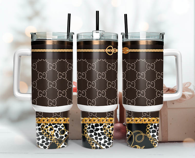 Gucci Tumbler Wrap 40oz, Logo Fashion Tumbler Wrap 40oz, Tumbler 40oz Png 110