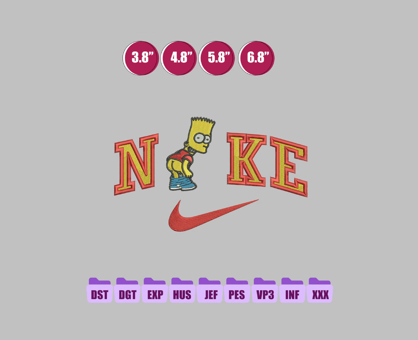 Ni ke BART Anime Embroidery Design, Ni ke Anime Embroidery Designs 110