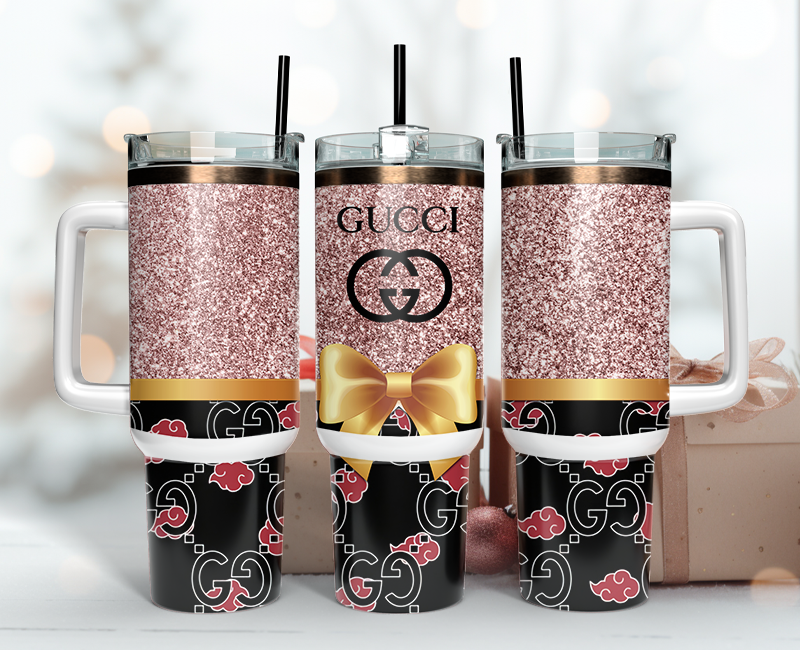 Gucci Tumbler Wrap 40oz, Logo Fashion Tumbler Wrap 40oz, Tumbler 40oz Png 119