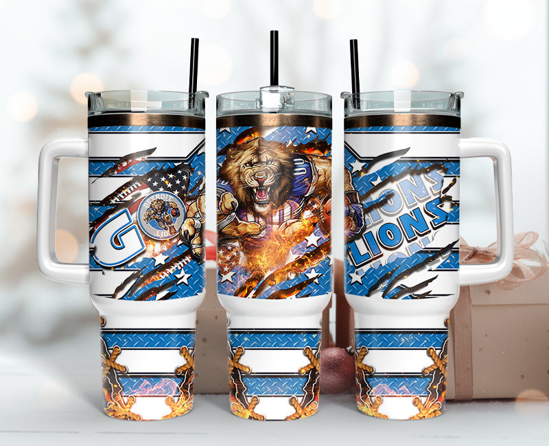 Detroit Lions Tumbler 40oz Png, 40oz Tumbler Skinny 11