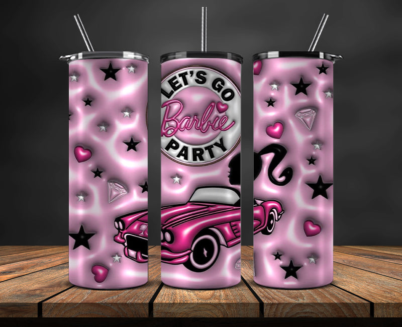 Barbie 3D Tumbler Wrap, Barbie Doll PNG, Barbie 3D Skinny 20oz 11
