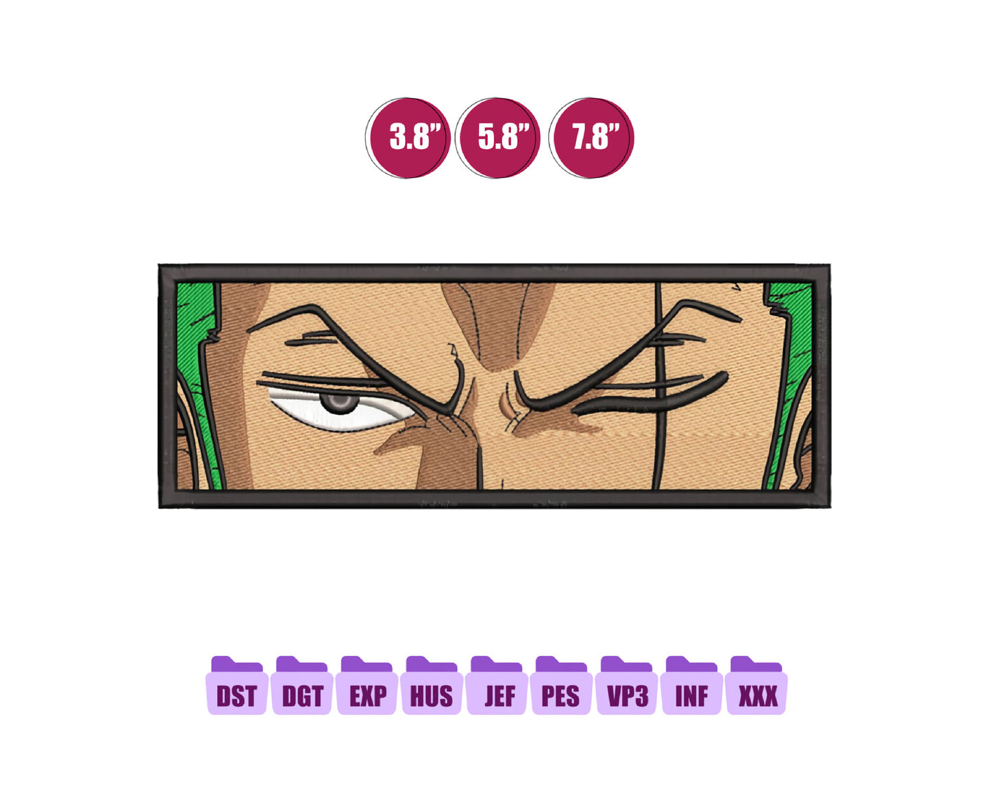Zoro Box Anime Embroidery Design, Anime Machine Embroidery Design 124