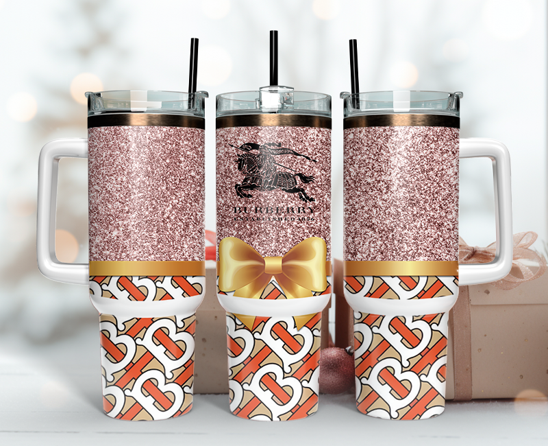 Burberry Tumbler Wrap 40oz, Logo Fashion Tumbler Wrap 40oz, Tumbler 40oz Png 125