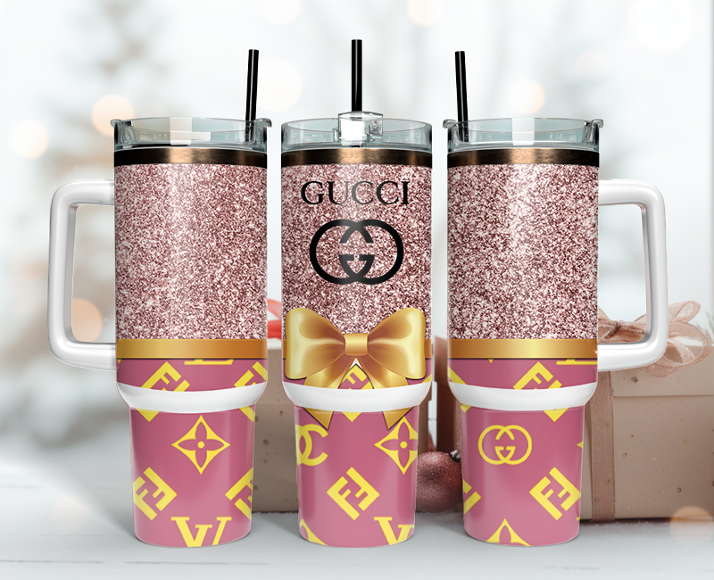 Gucci Tumbler Wrap 40oz, Logo Fashion Tumbler Wrap 40oz, Tumbler 40oz Png 126