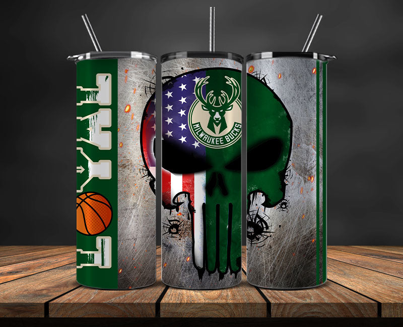 Milwaukee Bucks Tumbler Wrap Basketball Design,NBA Teams,NBA Sports,Nba Tumbler Wrap,NBA DS-129