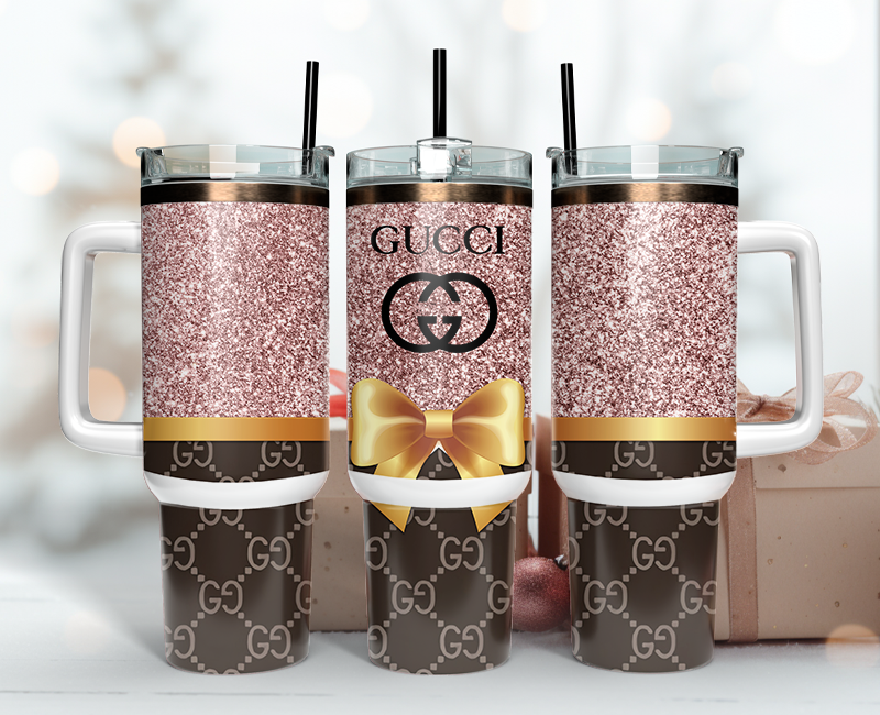 Gucci Tumbler Wrap 40oz, Logo Fashion Tumbler Wrap 40oz, Tumbler 40oz Png 131