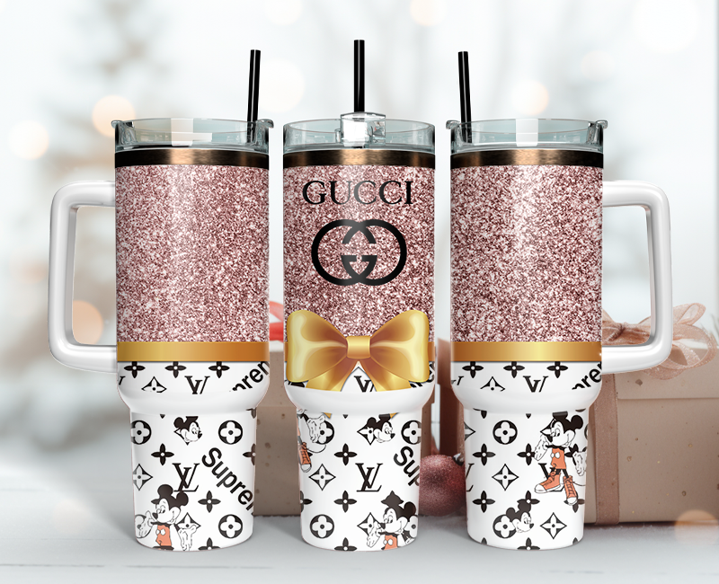Gucci Tumbler Wrap 40oz, Logo Fashion Tumbler Wrap 40oz, Tumbler 40oz Png 133