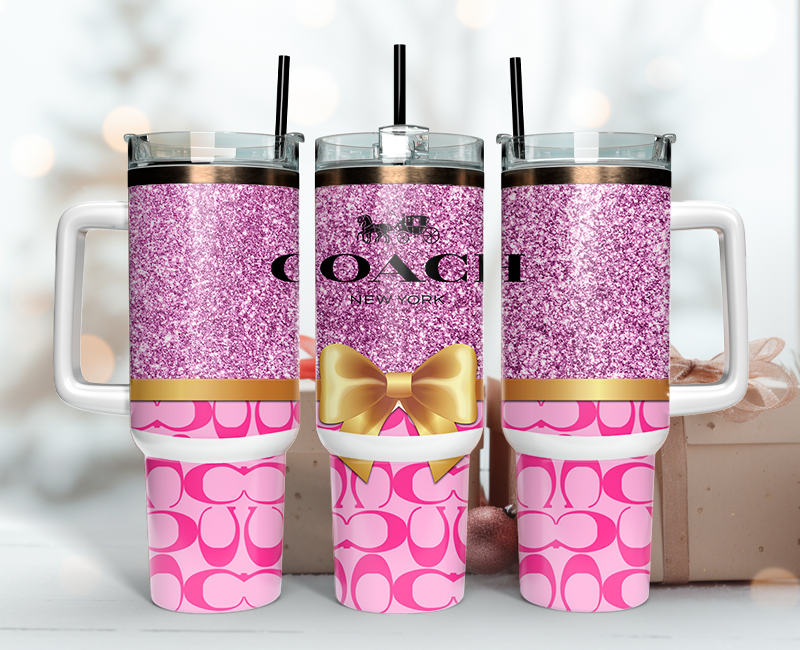 Coach Tumbler Wrap 40oz, Logo Fashion Tumbler Wrap 40oz, Tumbler 40oz Png 134