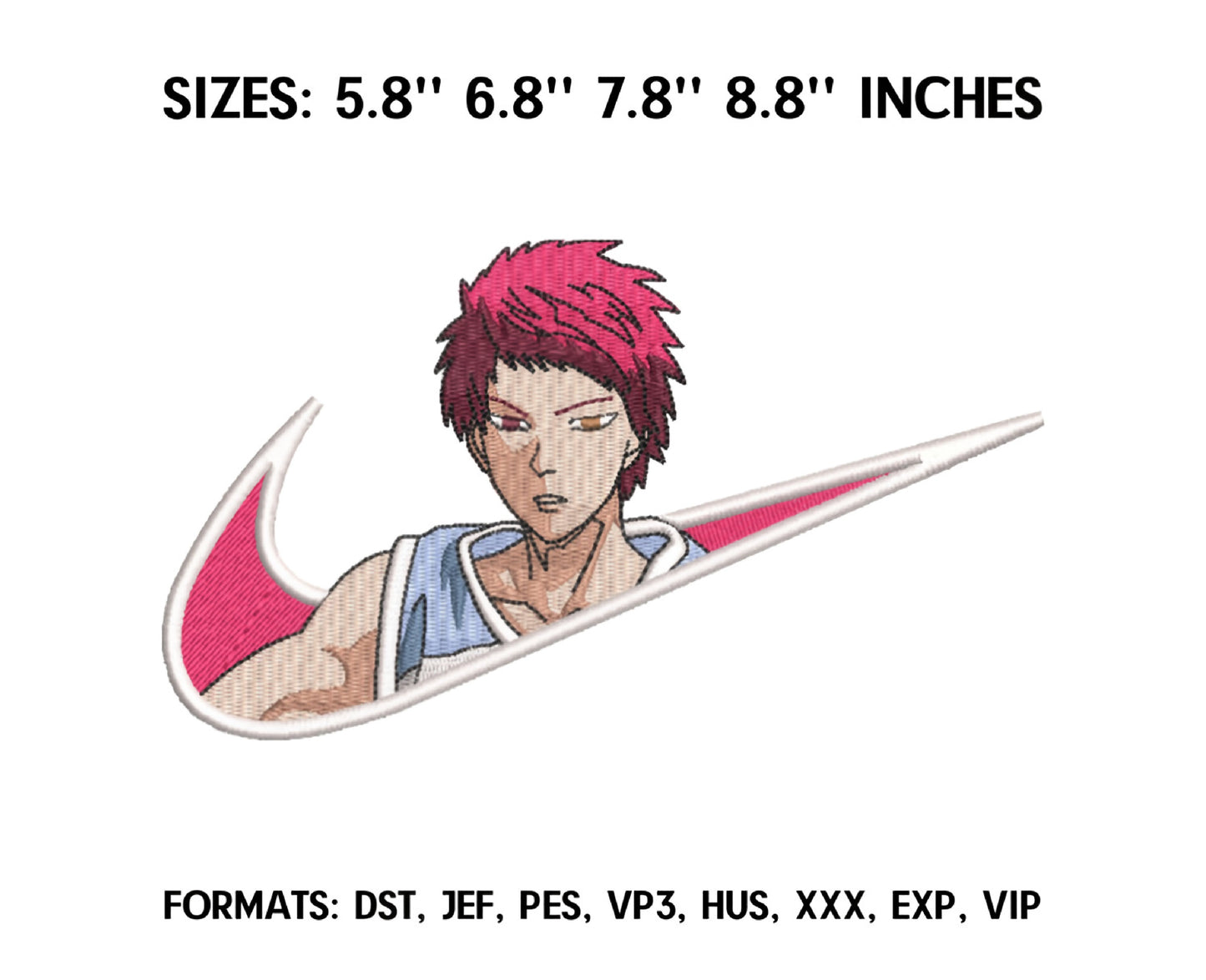 SEIJURO AKASHI Anime Embroidery Design, Ni ke Anime Embroidery Designs 14