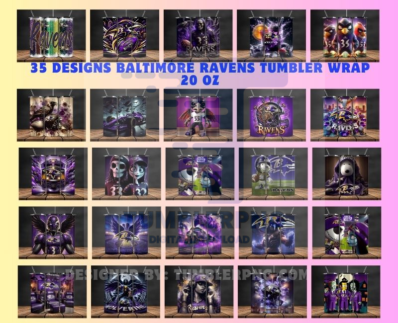 Bundle Baltimore Ravens Logo Tumbler Wrap, Bundle Sport Tumbler 157