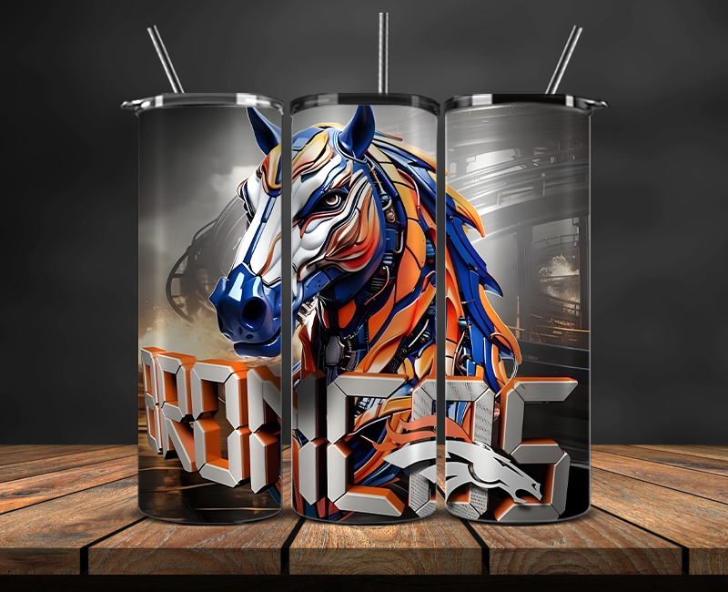 Denver Broncos Tumbler Wrap, NFL Trendy Tumbler 15