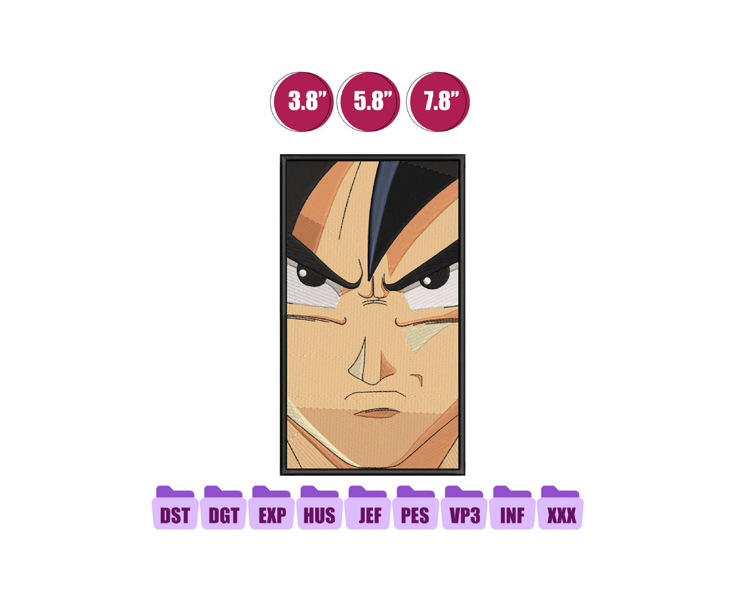 Goku Anime Embroidery Design, Anime Machine Embroidery Design 167