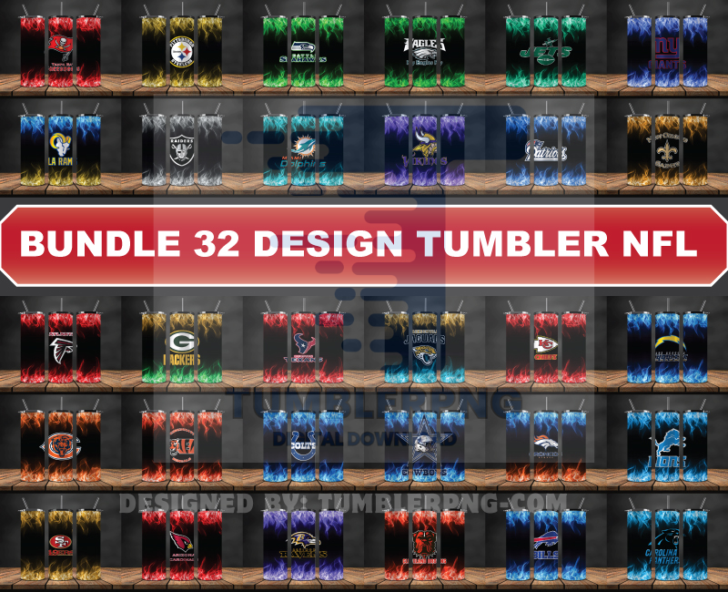 Bundle Logo Team NFL Tumbler Wrap, Bundle Sport Tumbler 16