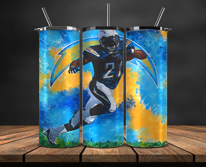Los Angeles Chargers Tumbler Wrap, NFL Trendy Tumbler 17