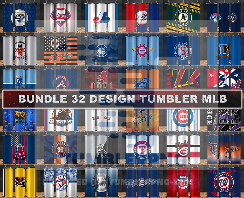 Bundle MLB Logo Tumbler Wrap, Bundle Sport Tumbler 18