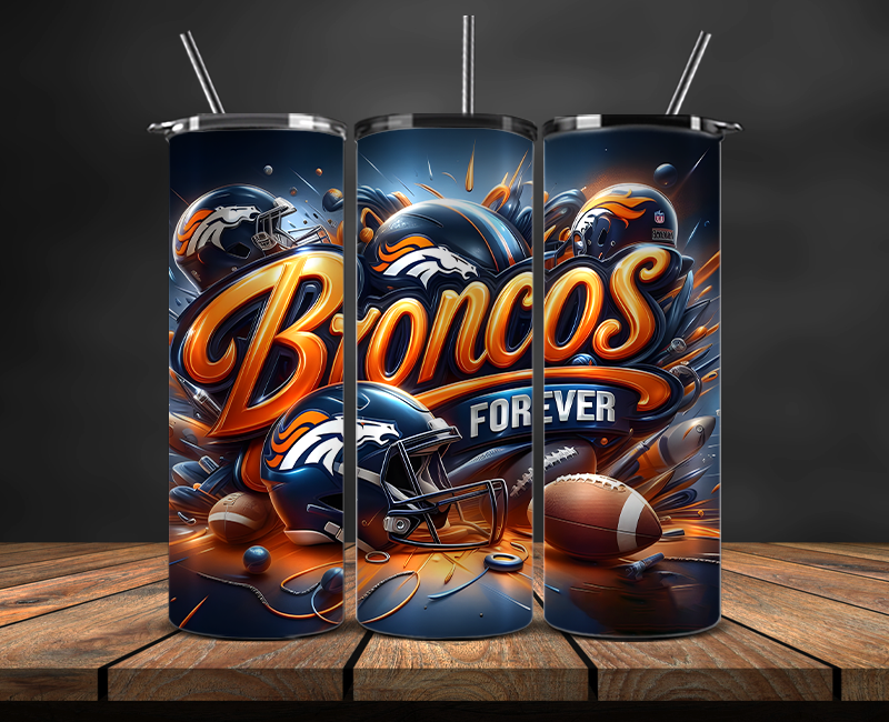 Denver Broncos Tumbler Wrap, NFL Trendy Tumbler 19