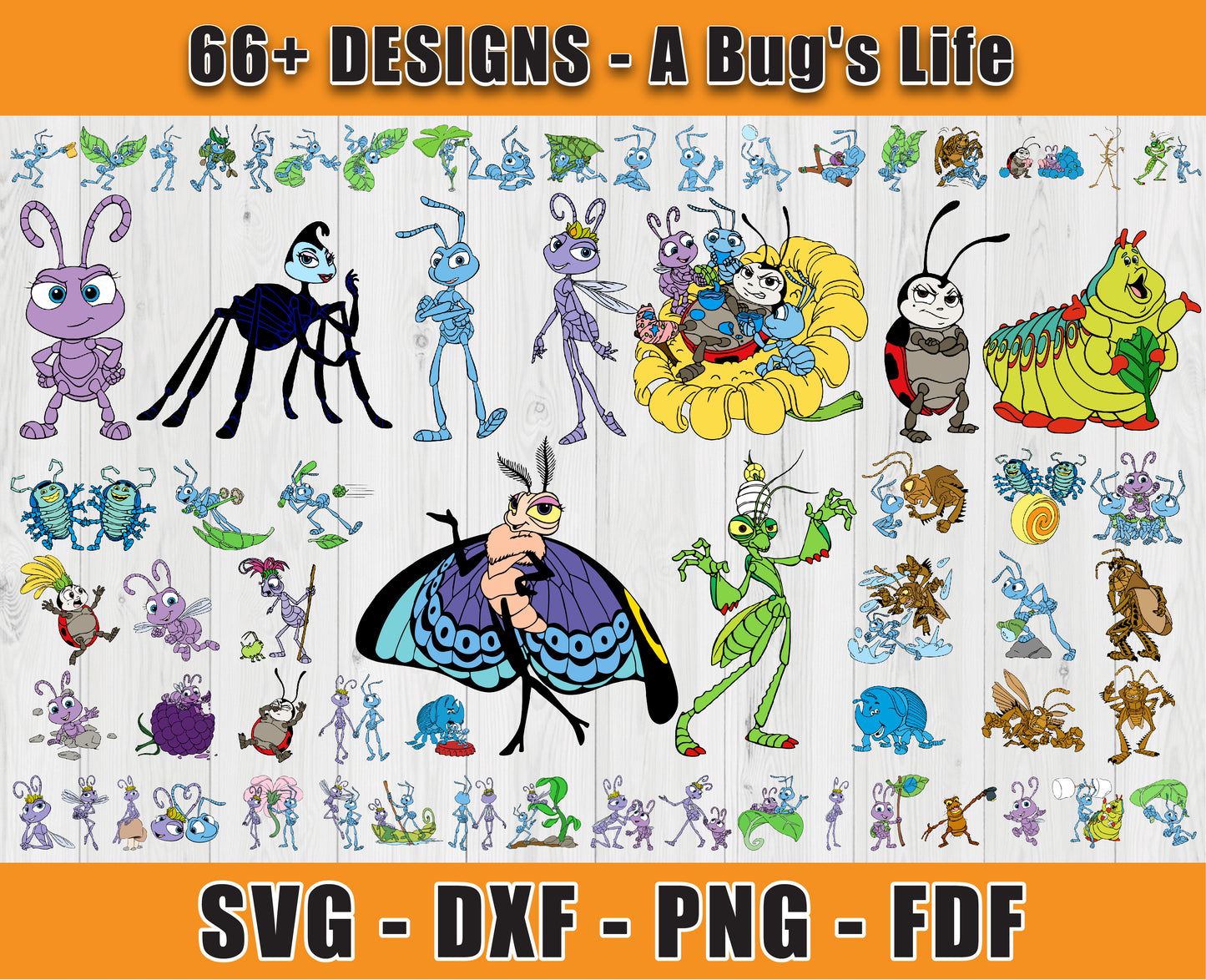 66 Designs A Bug's Life Svg Bundle, Bundle Cartoon Svg 01