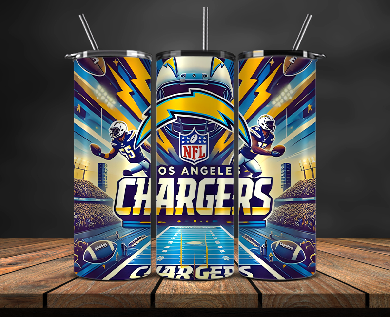 Los Angeles Chargers Tumbler Wrap, NFL Trendy Tumbler 21