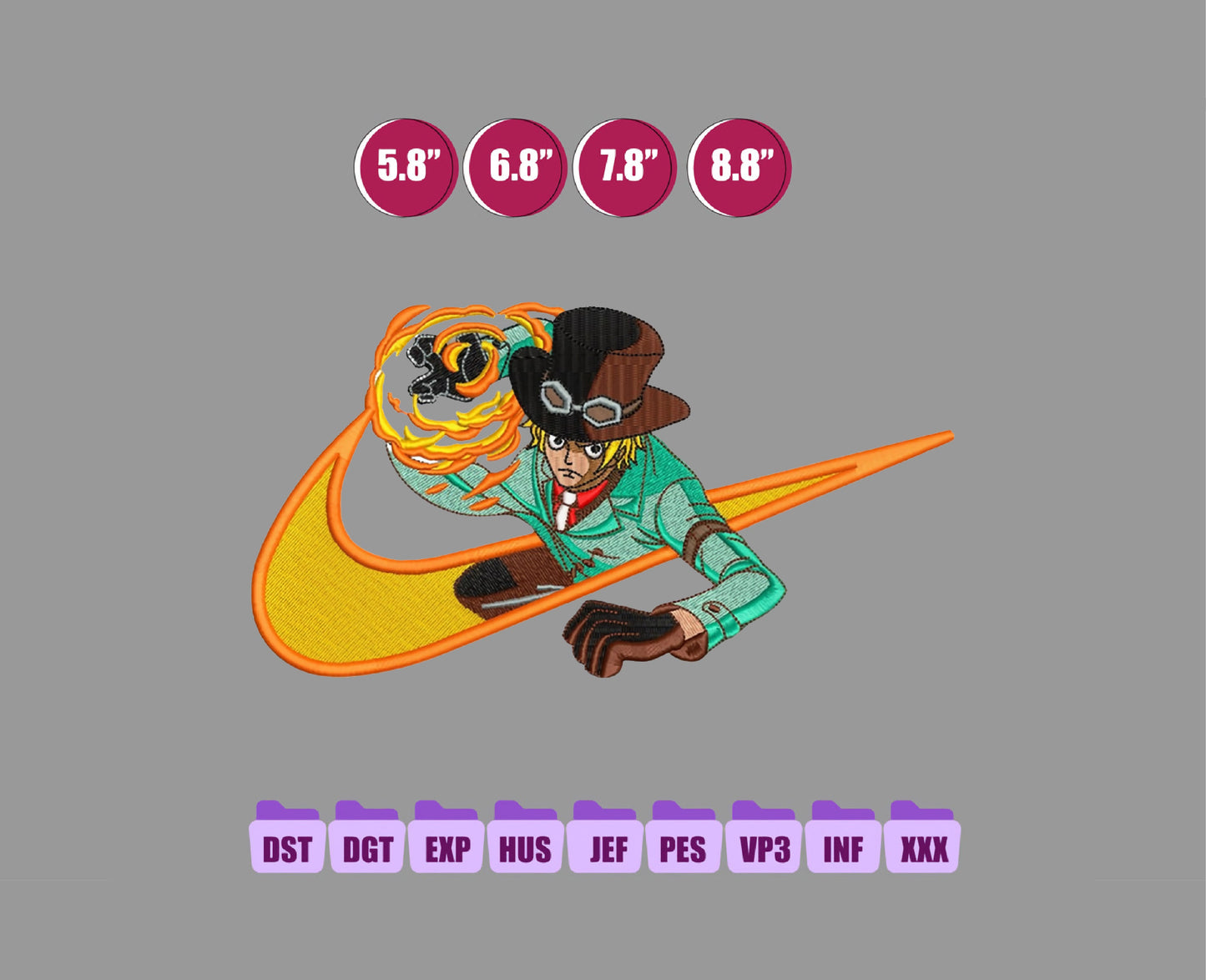 Sabo Ni ke Anime Embroidery Design, Ni ke Anime Embroidery Designs 21