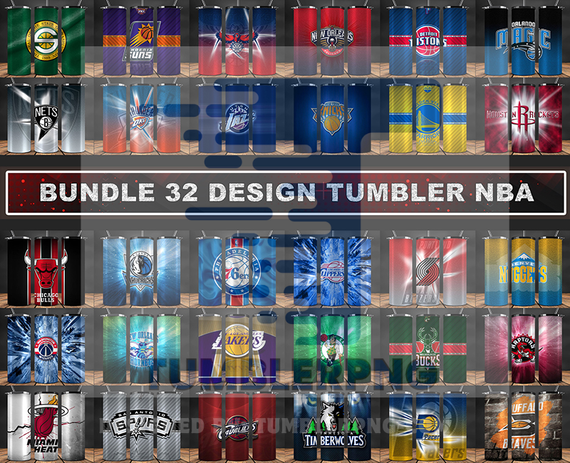 Bundle NBA Logo Tumbler Wrap, Bundle Sport Tumbler 24