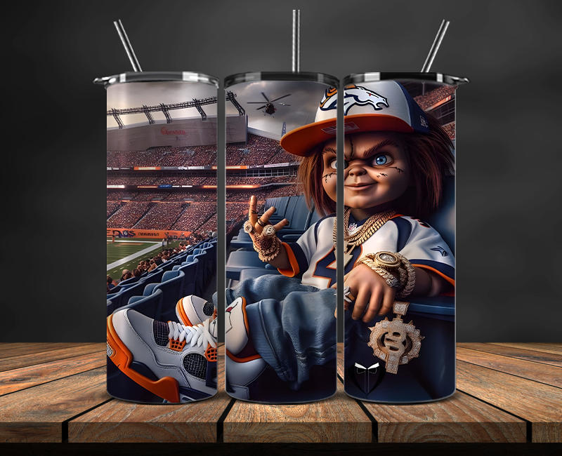 Denver Broncos Tumbler Wrap, NFL Trendy Tumbler 24