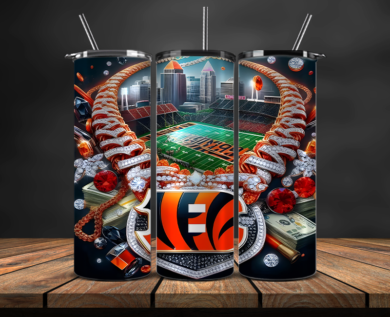 Cincinnati Bengals Tumbler Wrap, NFL Trendy Tumbler 02