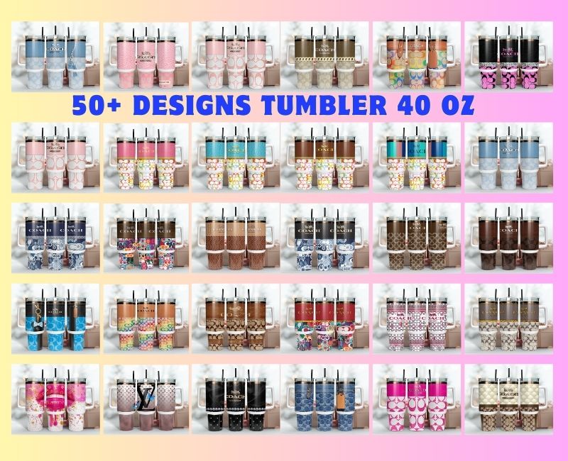 52 Designs Logo Fashion Tumbler Wrap 40oz ,Tumbler Wrap Bundle Designs