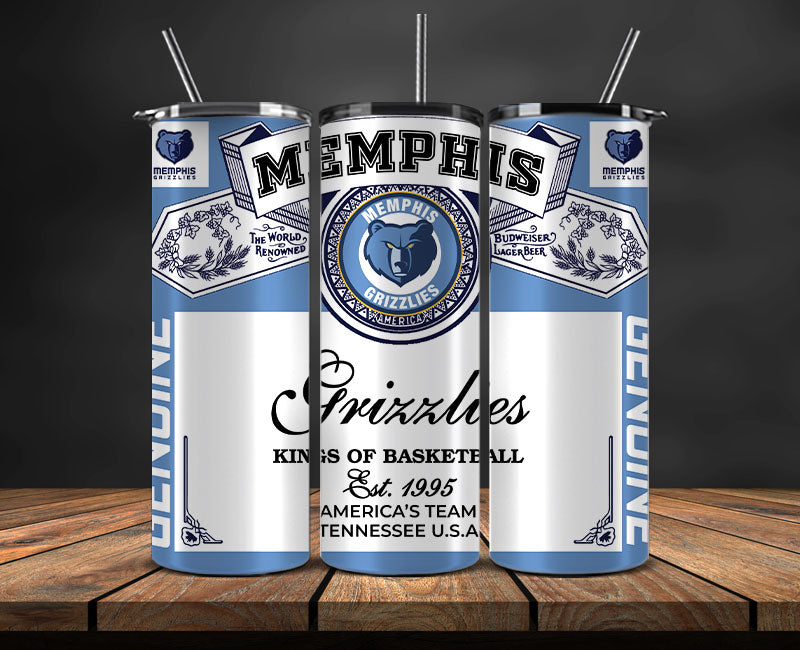 Memphis Grizzlies Tumbler Wrap, Basketball Design,NBA Teams,NBA Sports,Nba Tumbler Wrap,NBA DS-35