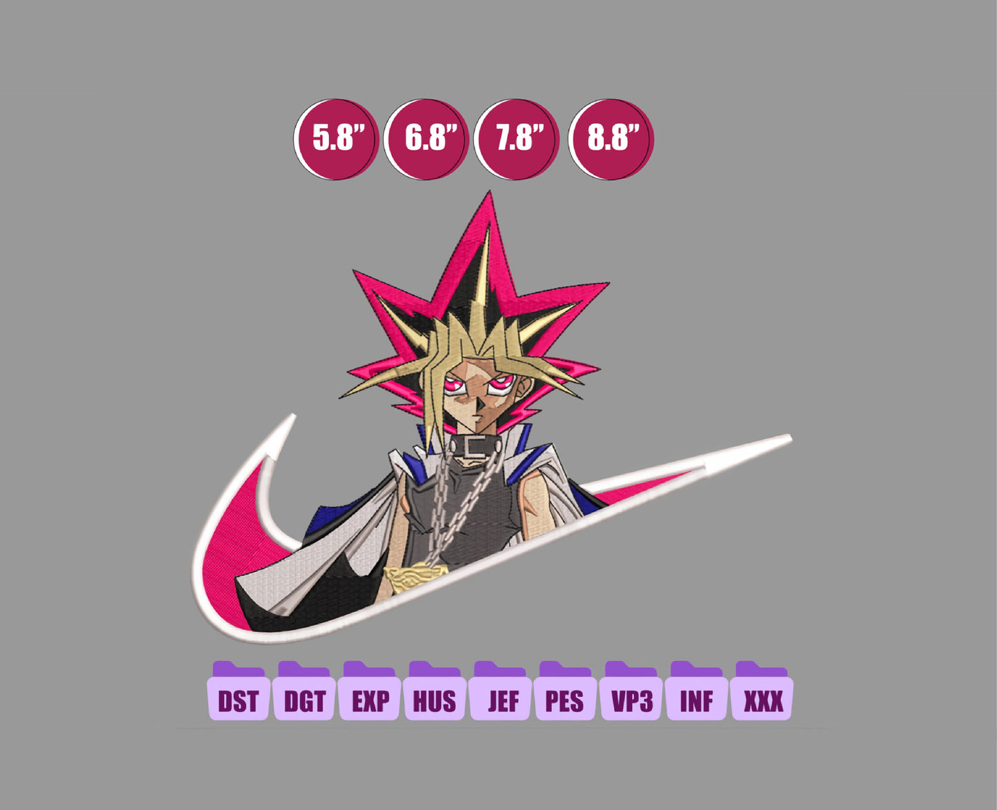 Yugi Muto Anime Embroidery Design, Ni ke Anime Embroidery Designs 35