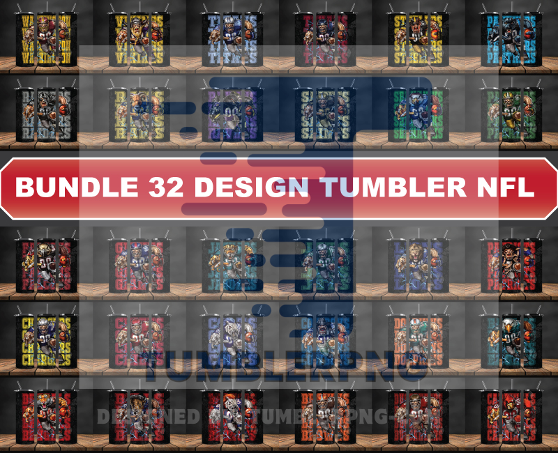 Bundle Logo Team NFL Tumbler Wrap, Bundle Sport Tumbler 36