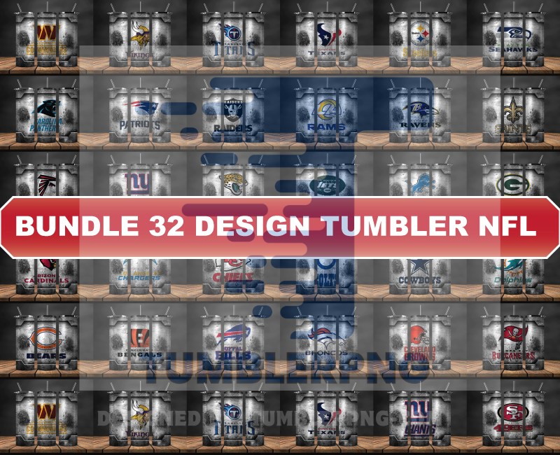 Bundle Logo Team NFL Tumbler Wrap, Bundle Sport Tumbler 37