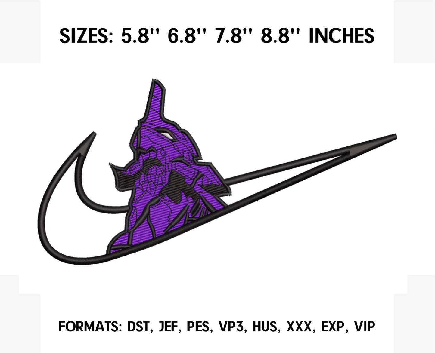 Ni ke Evangelion Anime Embroidery Design, Ni ke Anime Embroidery Designs 37