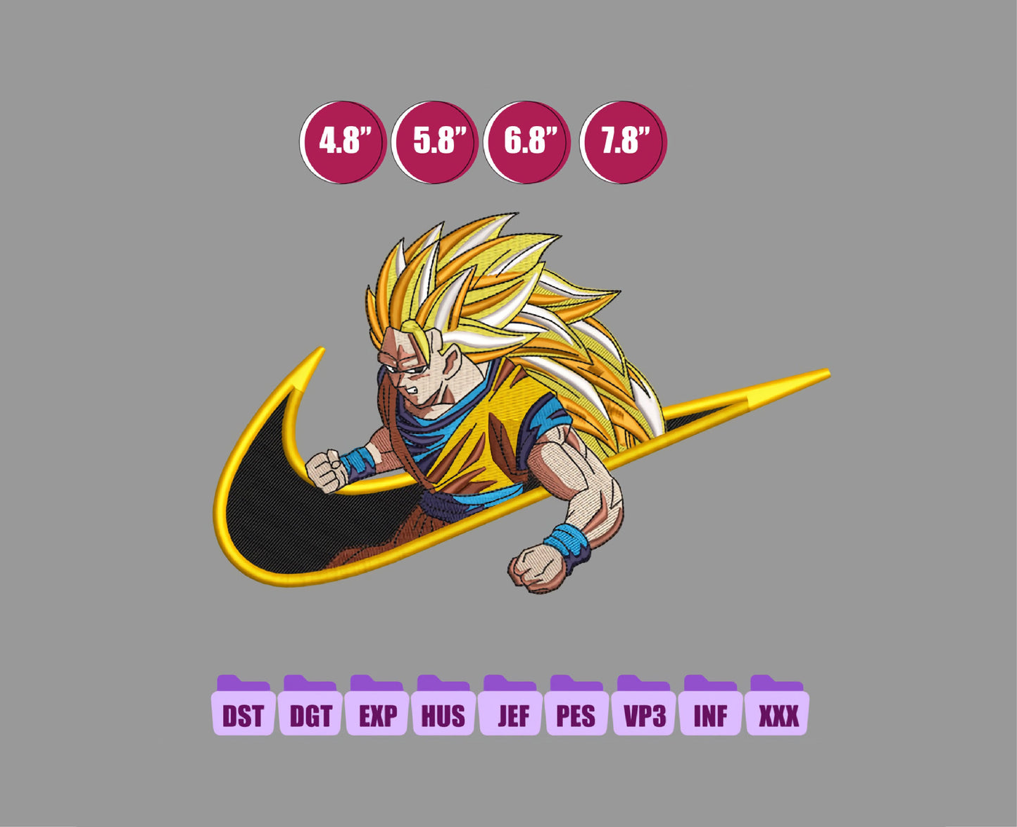 Ni ke Goku Anime Embroidery Design, Ni ke Anime Embroidery Designs 39