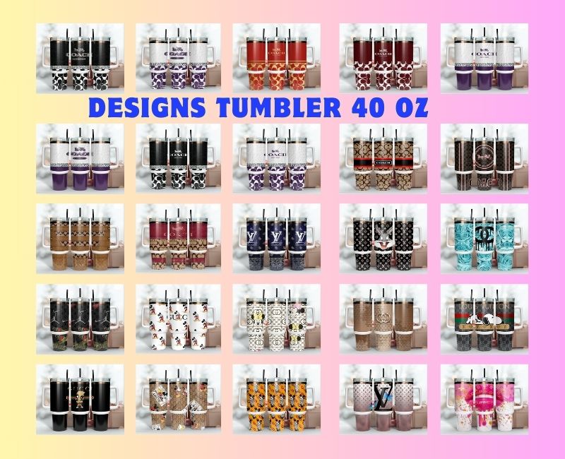 52 Designs Logo Fashion Tumbler Wrap 40oz ,Tumbler Wrap Bundle Designs