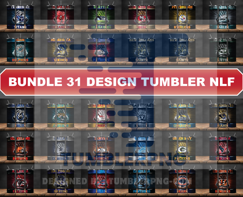 Bundle Logo Team NFL Tumbler Wrap, Bundle Sport Tumbler 40