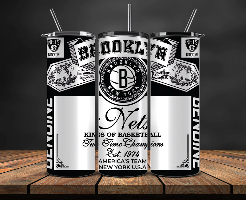 Brooklyn Nets Tumbler Wrap, Basketball Design,NBA Teams,NBA Sports,Nba Tumbler Wrap,NBA DS-46