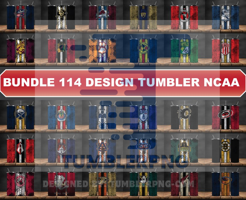 114 Designs NCAA Logo Tumbler Wrap, Bundle Sport Tumbler 47