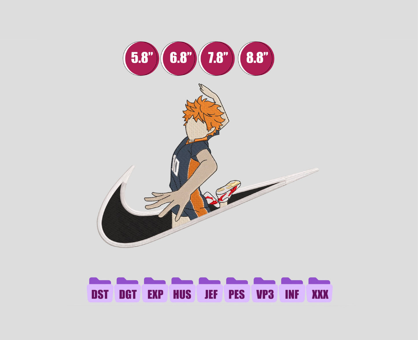 Ni ke Hinata Anime Embroidery Design, Ni ke Anime Embroidery Designs 49