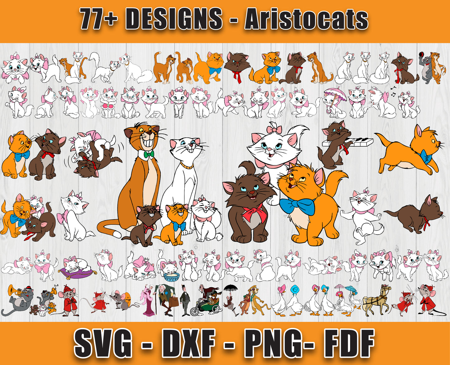 77 Designs Aristocats Svg Bundle, Bundle Cartoon Svg 04