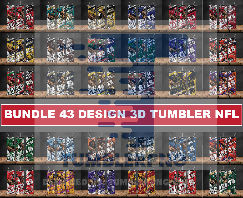 Bundle Logo Team NFL Tumbler Wrap, Bundle Sport Tumbler 04