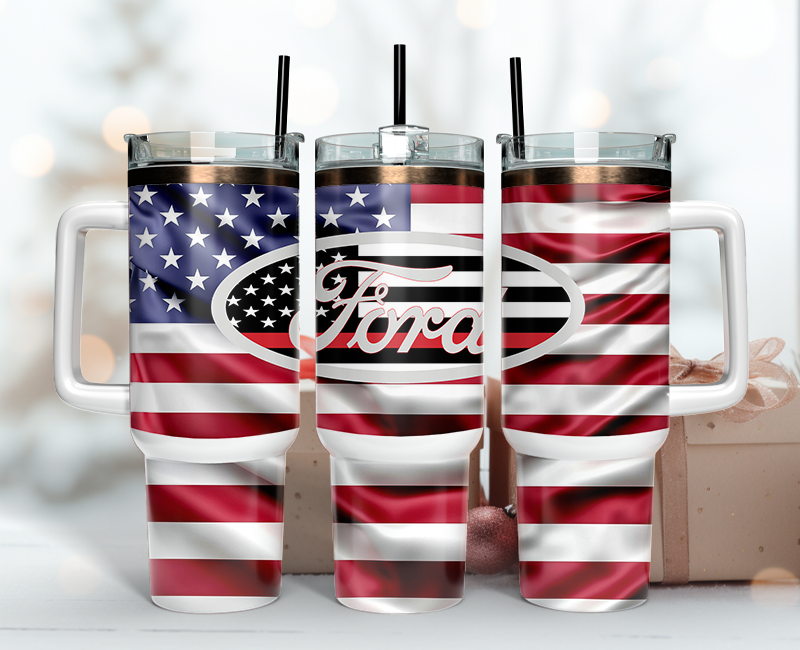 Ford Tumbler Wrap 40oz, Logo Car Tumbler Wrap 40oz
