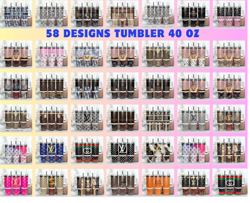 58 Designs Logo Fashion Tumbler Wrap 40oz ,Tumbler Wrap Bundle Designs
