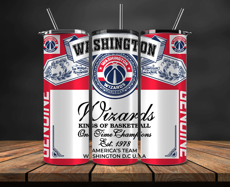 Washingto n Wizards Tumbler Wrap, Basketball Design,NBA Teams,NBA Sports,Nba Tumbler Wrap,NBA DS-52
